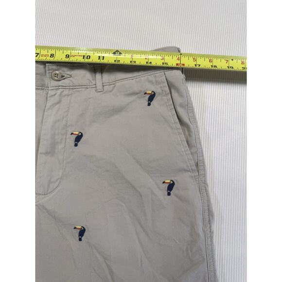 Crémieux Madison Men’s 33 Khaki Toucan Embroidered Chino Shorts Cotton - Picture 6 of 7